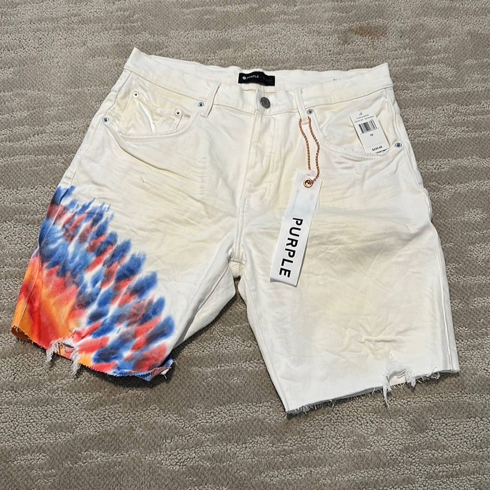 Purple Brand White Jean Shorts